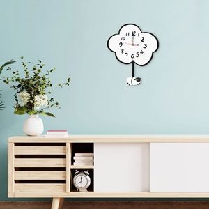 Acrylic Cloud Sheep Swinging Wall <b>Clock</b> Silent Creative Decor for Living Room Fashion Pendant Hanging <b>Clock</b> for Home & Office - Product Image 4