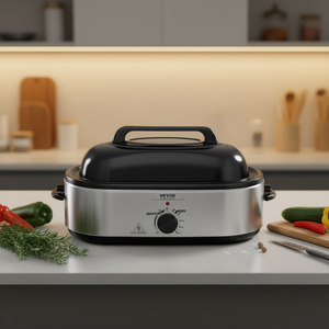 Forno Elettrico per Arrosti da 18 Qt con Coperchio Autolavante, Temperatura Regolabile, in Acciaio Inossidabile per Uso Domestico - Product Image 2