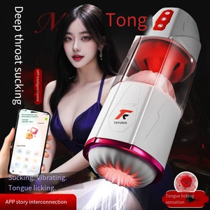Best-selling Cross-Border Tongue-Licking Airplane Cup Electric Fully Automatic <b>Vibrating</b> Sucking Male Masturbator Adult Sex Toy - Product Image 6