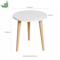 Table d'appoint ronde de style Mid-Century Modern, tables d'appoint à trois pieds, tables basses, plateau blanc, table d'appoint, table à thé pour salon