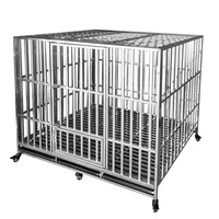 Plateau de cage à chien pliable en acier inoxydable 202/304 personnalisé en métal robuste pour petits chiens de taille moyenne boîte de style simple à motif solide
