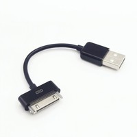 Kabel Data USB 30Pin untuk iPhone 4 3GS iPad 1 2 3 iPod Classic Nano Touch 10cm 20cm Kabel Pengisian Daya Sinkronisasi Putih Hitam