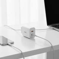 Charger Harga Pabrik PD 40W QC4.0 Pengisi Daya Cepat Ponsel Buatan GaN Port Tipe-C Ganda & Standar