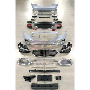 Accesorios de actualización de coche para Benz W213 2018-2020 cambio a estilo Maybach kit de carrocería parachoques rejilla <span class=keywords><strong>maletero</strong></span> auto lámparas tubos de <span class=keywords><strong>escape</strong></span> - Product Image 1