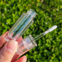 Tube de brillant à lèvres transparent de 2,5 ml avec bouchon à vis, vente en gros, emballage cosmétique pour brillant à lèvres, marque privée