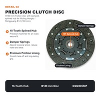 Kit d'embrayage DGM30550F avec disque et roulement de débrayage 188mm pour Wuling Hongtu / Rongguang B12 – Pièce de rechange pour le marché secondaire
