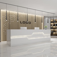 Comptoir de réception de bureau, comptoir lumineux, minimaliste, moderne, personnalisable, comptoir de bar commercial de luxe