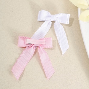 Barrette à cheveux artisanale européenne pour fille, mignonne, avec nœud, pour bébé, fête, <span class=keywords><strong>luxe</strong></span>, ruban, dessin animé, accessoires capillaires - Product Image 5