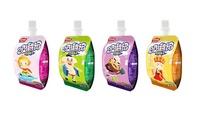 Sachets de liquide souples en plastique, recharge personnalisée, en aluminium, pour miel, jus, étui à bec debout, 100 pièces