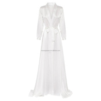 Robe de mariée en Satin solide à manches longues, nuisette élégante et Sexy pour femmes, Images de lune de miel, vêtements de nuit