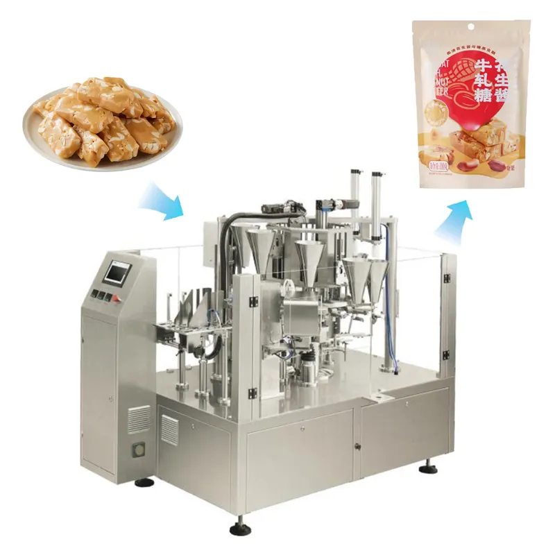 Роторная автоматическая машина для упаковки сухофруктов, арахиса, орехов, миндальных орехов, упаковочная машина для закусок