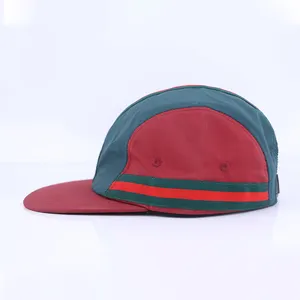 Red Green Sport Waterproof Nylon Camp 5 Panel Running Hat Cap Lightweight Dry Fit 5 Panel Running Cap