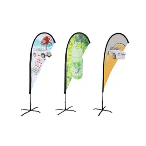 Werbebanner Werbe Teardrop Flaggen Banner Outdoor Strand Flagge benutzer definierte Feder Flaggen