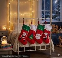 Sac cadeau de Noël en tissu non tissé écologique avec impression numérique pour la décoration de l'arbre de Noël à la maison 36x23cm