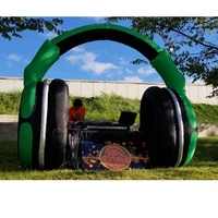 Arche d'écouteurs géante gonflable pour DJ Booth for Music Festival Stage Backdrop Decorations