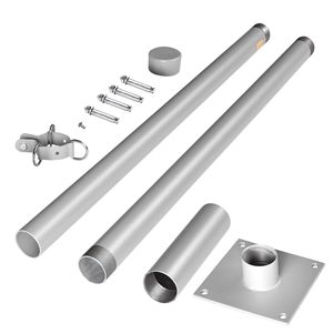 เสาตั้งผ้าใบกันแดด DB Sun Sail ขนาด 8 ฟุต สีเงิน ทำจาก HDPE โพลีเอสเตอร์ ป้องกันรังสียูวี สำหรับใช้กลางแจ้ง - Product Image 5