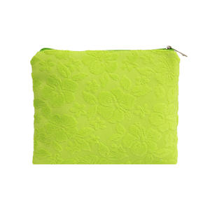 New Fashionable Jacquard Terry Cloth Zipper Portable Cosmetic Organizer Handheld <b>Towel</b> Material Travel Makeup Pouch - Product Image 2