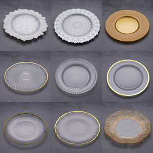 Düğün gösterisi plakaları ziyafet dekorasyon cam tabak toptan özel Vintage Modern tasarım yeşil suplalar - Product Image 6