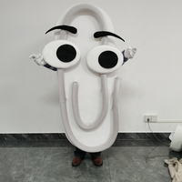 Costume de mascotte professionnel personnalisé en peluche en forme de trombone de bureau, modèle Ciel Bleu 2025, pour adultes unisexe, pour spectacle publicitaire extérieur