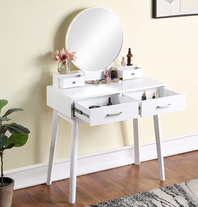 Nordic Bedroom Simple Dressing Table With Mirror White Dressing Table <b>Drawer</b> - Product Image 4