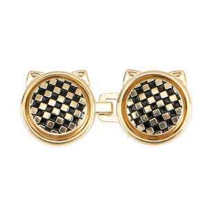 Rebacca Kitten Waist <b>Snap</b> Gold Mesh Cat Head <b>Fastener</b> Adjustable Button For Pants Buckles Durable - Product Image 2
