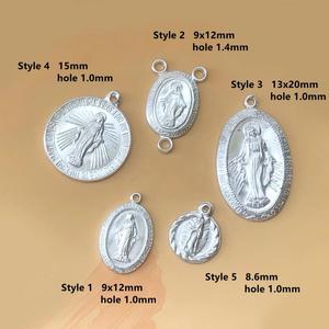 B4968 <span class=keywords><strong>Lovestory</strong></span> Oferta Especial Colgante de Plata de Ley 925 con Diseño Clásico de Retrato de María para Niños, Forma de Moneda, Bañado en Oro de 14k - Product Image 6