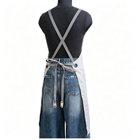 Tablier de travail en toile uni simple et durable avec poches tendance pour café, restauration, serveur – Circonférence de la taille