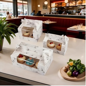 Bán buôn in logo nóng bán Chất lượng cao Muffin hộp cupcake Cookie Donut hộp và bao bì các tông cupcake hộp - Product Image 2