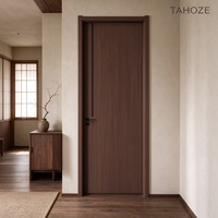 Porte de chambre d'hôtel, porte d'entrée d'appartement, porte en bois moulurée à panneau plat, sans peinture, insonorisée, couleur et motif personnalisés, service OEM