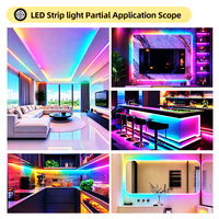 Tira de Luces LED Inteligente RGB LEDSL-2 Personalizable de 12 V CC, IP20, SMD2835, Cortable, Autoadhesiva, para el Hogar, Dormitorio, Sala de Estudio