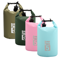 Sac étanche étanche 5L Logo personnalisé 500D PVC Camping Randonnée Nautisme Sac à dos Kayak Océan Pack Sack Sport Beach Gear