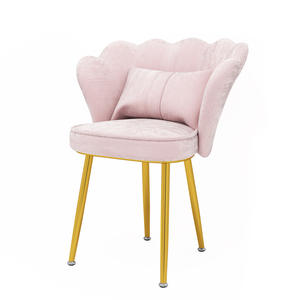 Sedia da Trucco in Flanella Rosa Stile Influencer, Semplice Sedia a Petalo con Schienale Impreziosito da Borchie per Tavolo da Toeletta, Uso Generale, Mobili per la Casa - Product Image 6