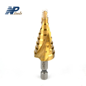 Naipu Hex Shank Xoắn Ốc Tin-Tráng Khoan HSS Bước Khoan <span class=keywords><strong>Bit</strong></span> Bước Lỗ Saw Cho Thép 4-20 Lõi Khoan <span class=keywords><strong>Bit</strong></span> - Product Image 2