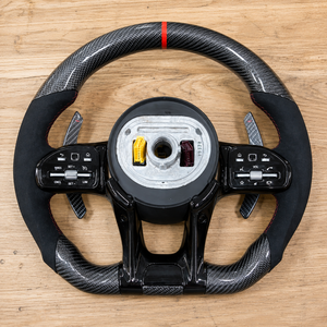 Volant en fibre de carbone <span class=keywords><strong>Mercedes</strong></span> pour AMG W204 W205 C63 C63S W176 W177 W166 Volant personnalisé - Product Image 5