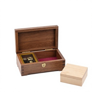 กล่องดนตรี Sinzyo Walnut Sankyo ระบบกลไกบรอนซ์ พร้อมหน้าต่างกระจก ฝาปิดทองเหลือง ลายไม้เมเปิล  แบบสั่งทำพิเศษ  OEM ขายส่ง 18s - Product Image 2