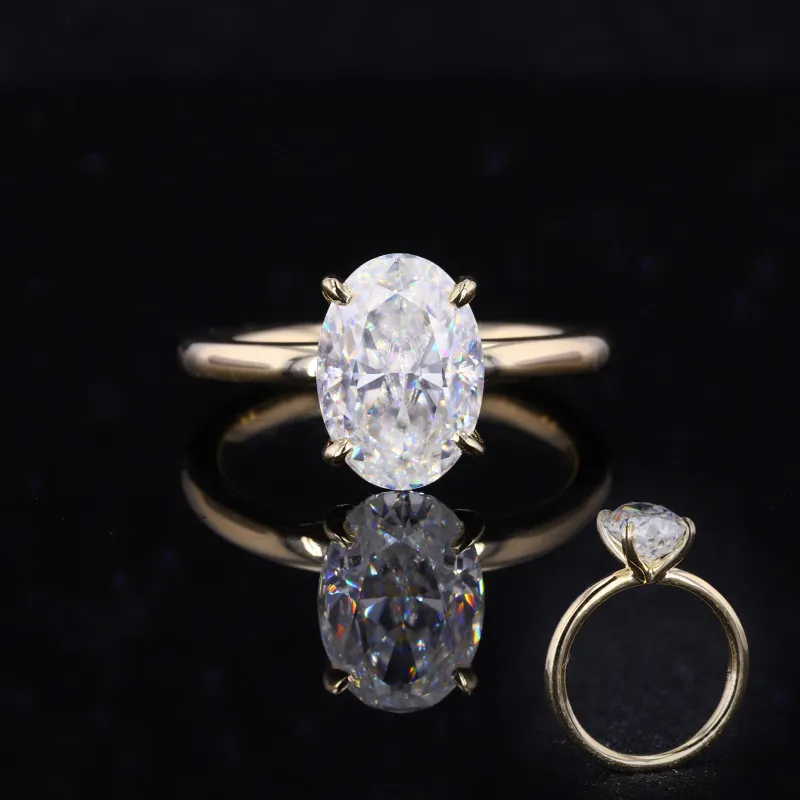 14 kt yellow gold oval crushed ice u s 2 carat loose moissanite gemstone ring