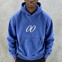 Ouna Manufacturers Sweat à capuche personnalisé épais 500 g/m² de haute qualité, vierge, délavé à l'acide, vintage, coupe ample, court