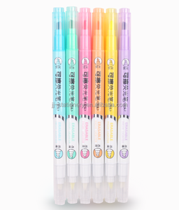 Marqueur stylo <span class=keywords><strong>surligneur</strong></span> <span class=keywords><strong>pastel</strong></span> effaçable à double tête 6 couleurs - Product Image 1