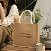 Sac fourre-tout en jute écologique, directement de l'usine, taille personnalisée, logo imprimé UV, idéal pour les escapades de week-end