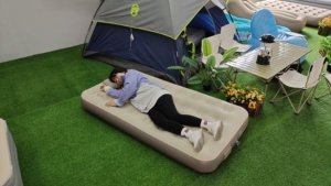 Lgm Hiện Đại Đôi Kích Thước PVC Đổ Xô Nệm Không Khí Được Xây Dựng-Trong Bơm Xách Tay Giường Bơm Hơi Cho Cắm Trại Khách Sạn Phòng Tập Thể Dục Có Thể Gập Lại - Product Image 4