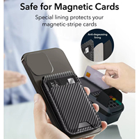 Tas kartu magnetik, tempat dompet keamanan ponsel kulit portabel, lengan kartu, tongkat belakang, tas kartu