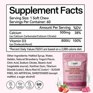 Comprimés à croquer à la saveur personnalisée, haute absorption de calcium et vitamine D3, pour la santé osseuse, prix usine certifié GMP - Product Image 3