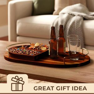Oval solid wood <b>tray</b> with handles, fruit and dessert plate, breakfast food <b>tray</b>, dry brewing plate, coaster, <b>tea</b> <b>tray</b>, - Product Image 5