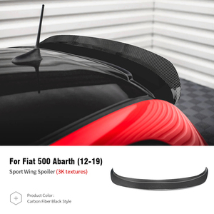 Alerón Trasero de Fibra de Carbono Real Forjado, Estilo Deportivo, Accesorio para Automóvil <span class=keywords><strong>Fiat</strong></span> <span class=keywords><strong>500</strong></span>/<span class=keywords><strong>Abarth</strong></span> 2012-2019, Accesorios Exteriores Negros - Product Image 5