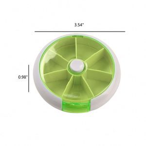 Boîte à pilules portable ronde à 4 compartiments, transparente givrée, mini distributeur de médicaments anti-poussière pour voyage, idée cadeau originale - Product Image 5