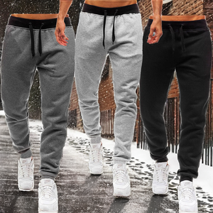 Men's Formal Waterproof Breathable Anti-Pilling Sweatpants Elastic Waist Drawstring Midweight Plain Dyed <b>Polyester</b> <b>Joggers</b> Side - Product Image 2