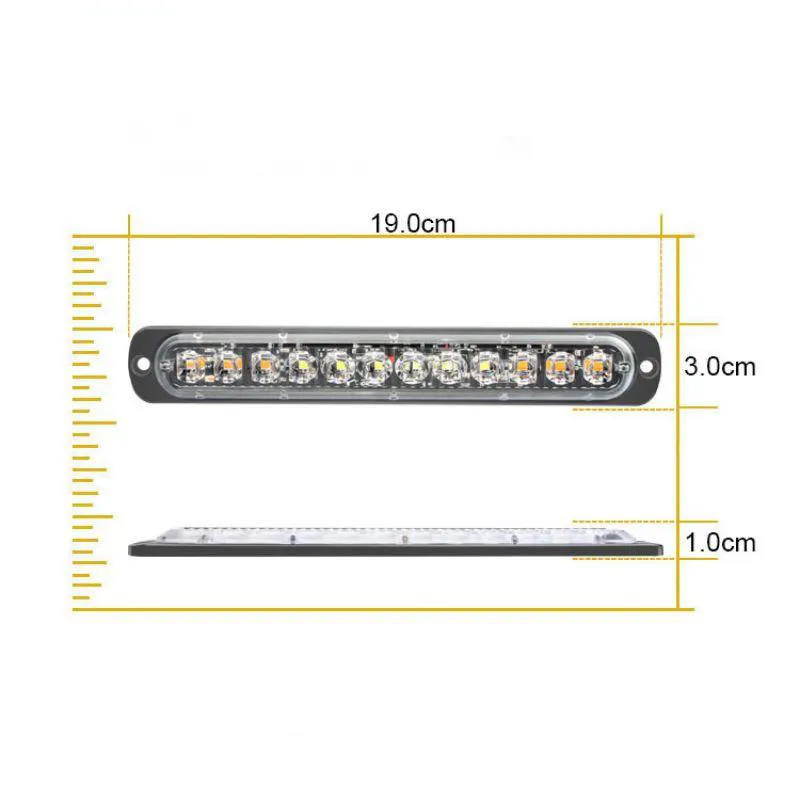 Super Slim 12 Led Waarschuwing Licht Strobe Licht Rood Blauw Oranje Wit Groen LTD12B Voor Truck Van Tractoren