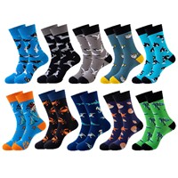 Chaussettes mi-mollet en coton pour hommes, confortables, personnalisées, style marin, série Océan, tendance, Happy Cotton