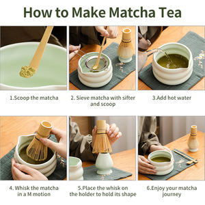 4/5/7PCS Japanese Matcha Blender Set with Bamboo Whisk Holder Matcha Brush Teaspoon Kiln for Beverage Shop <strong>DIY</strong> Tea-Making Tools - Product Image 3
