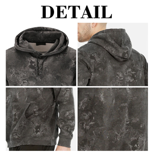 Sweat à capuche épais pour homme KingSen, de haute qualité, style rétro, effet vieilli, délavé à l'acide, brodé, imprimé numériquement, pour l'hiver - Product Image 6